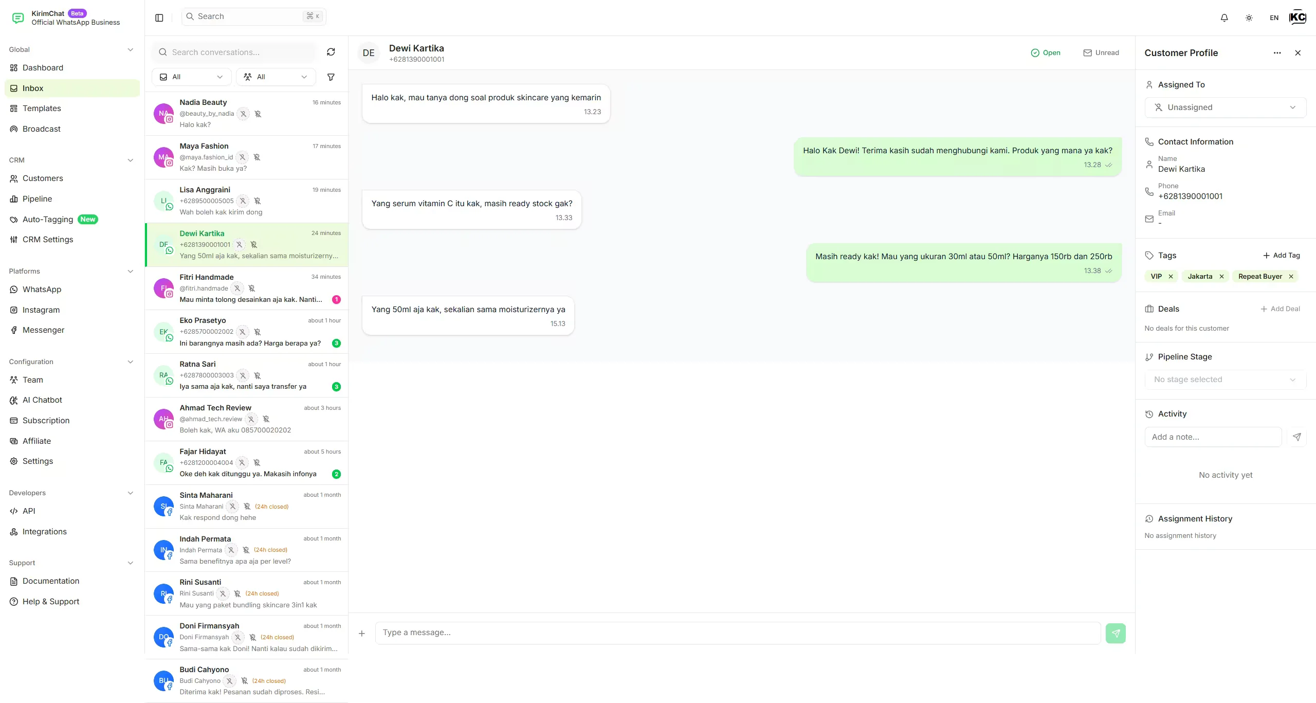 Pro.Chat Dashboard